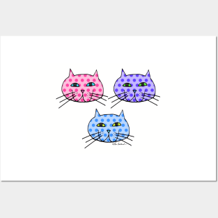 Polka Dot Cats Posters and Art